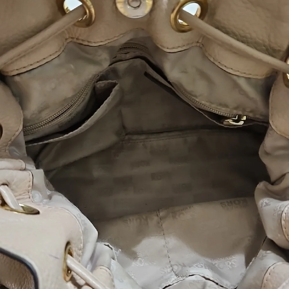 Soft Taupe Leather Tassel Satchel - Women Bags